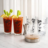 Final Touch 7-Piece Caesar Cocktail Set, 4 Glasses, Rimmer & Jigger, 15 oz Each