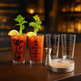 Final Touch 7-Piece Caesar Cocktail Set, 4 Glasses, Rimmer & Jigger, 15 oz Each