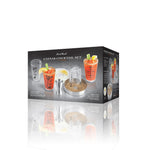 Final Touch 7-Piece Caesar Cocktail Set, 4 Glasses, Rimmer & Jigger, 15 oz Each