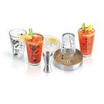 Final Touch 7-Piece Caesar Cocktail Set, 4 Glasses, Rimmer & Jigger, 15 oz Each
