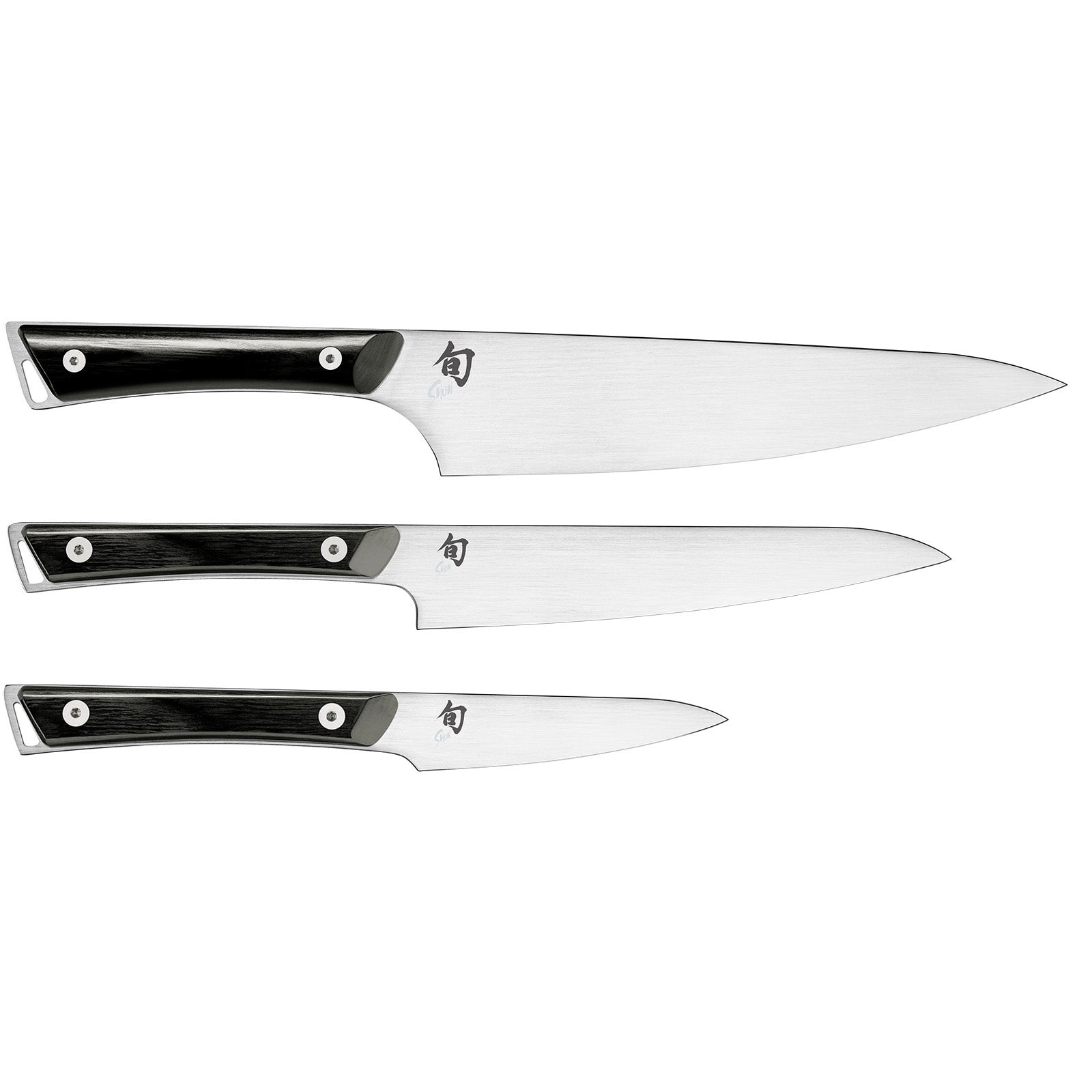 Shun Kazahana 3-Piece Starter Knife Set, 3.5" Paring Knife, 6" Utility Knife, 8" Chef’s Knife