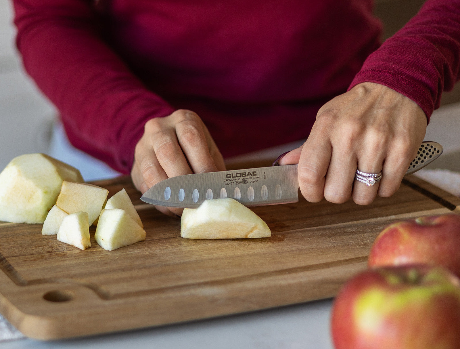 Global 4 Inch Hollow Ground Santoku Knife