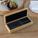 Global 4-Piece Steak Knife Set with Bamboo Box