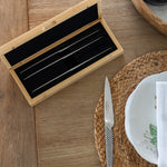 Global 4-Piece Steak Knife Set with Bamboo Box