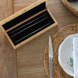 Global 4-Piece Steak Knife Set with Bamboo Box