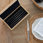 Global 6-Piece Steak Knife Set with Bamboo Box
