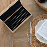 Global 6-Piece Steak Knife Set with Bamboo Box