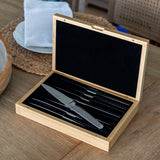 Global 8-Piece Steak Knife Set with Bamboo Box