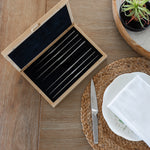 Global 8-Piece Steak Knife Set with Bamboo Box