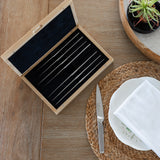 Global 8-Piece Steak Knife Set with Bamboo Box