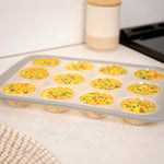 Henning Lee Look and Cook Clear Silicone 12-Cup Muffin Pan, Moss