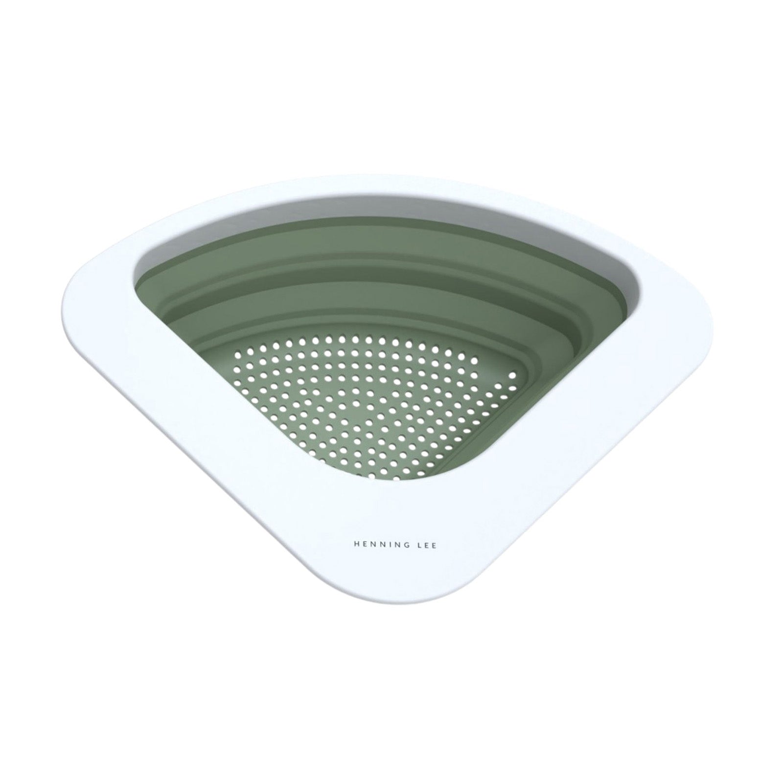 Henning Lee Corner Sink Colander – Triangular Sink Strainer for Fruits, Vegetables & Pasta