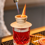 Spirits with Smoke Smoking Saucer Set - 1 Maple Wood Saucer, 3 Wood Chips for Cocktail Smoker & 4 Coasters