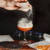 Spirits with Smoke Smoking Saucer Set - 1 Maple Wood Saucer, 3 Wood Chips for Cocktail Smoker & 4 Coasters