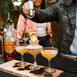 Spirits with Smoke Smoking Saucer Set - 1 Maple Wood Saucer, 3 Wood Chips for Cocktail Smoker & 4 Coasters