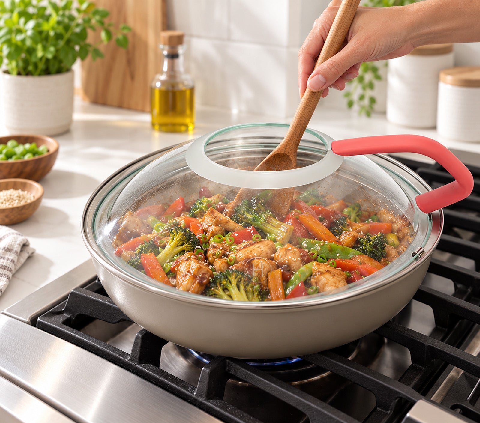 Henning Lee Univeral Stir Through Lid, Red