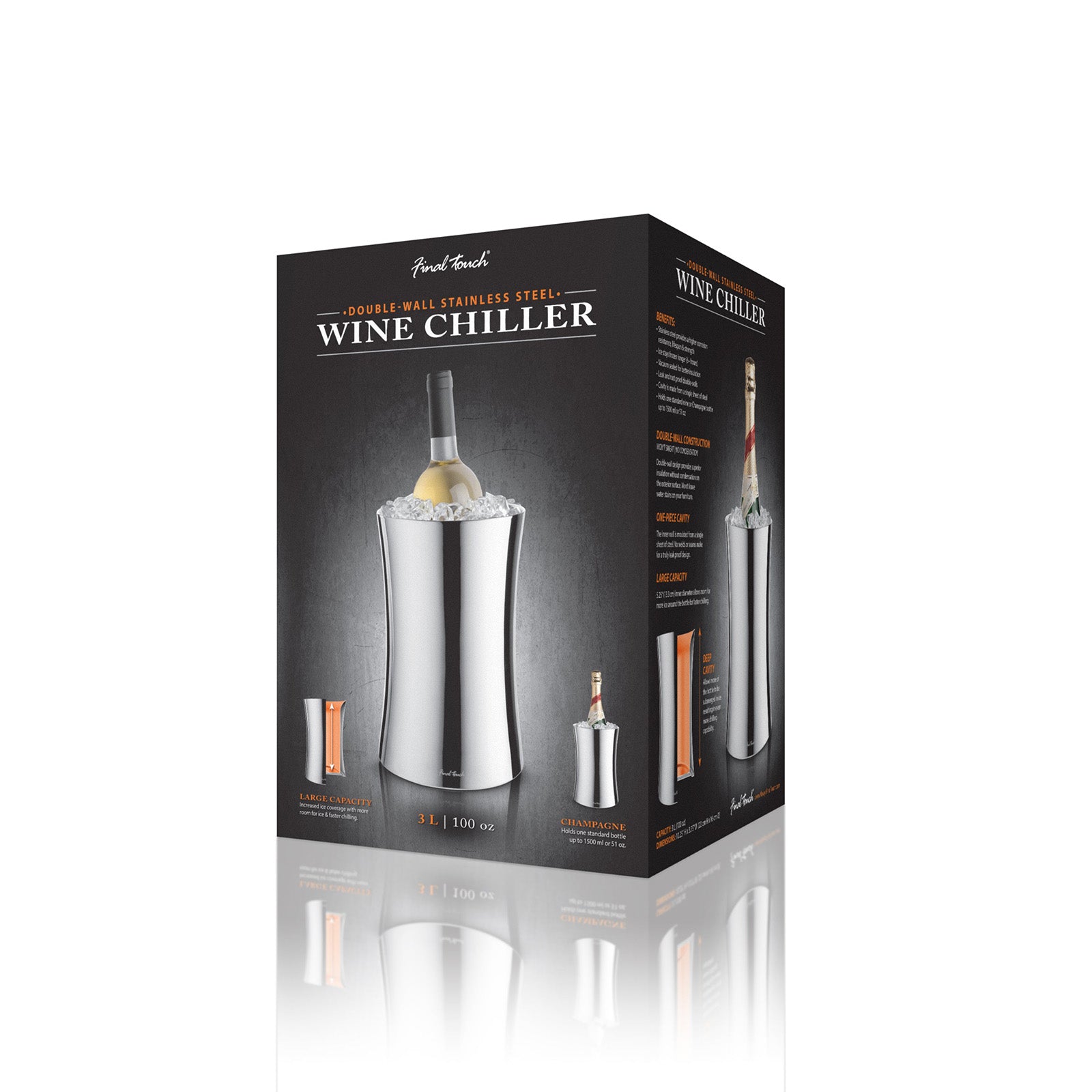 Final Touch Double-Wall Stainless Steel Wine Chiller