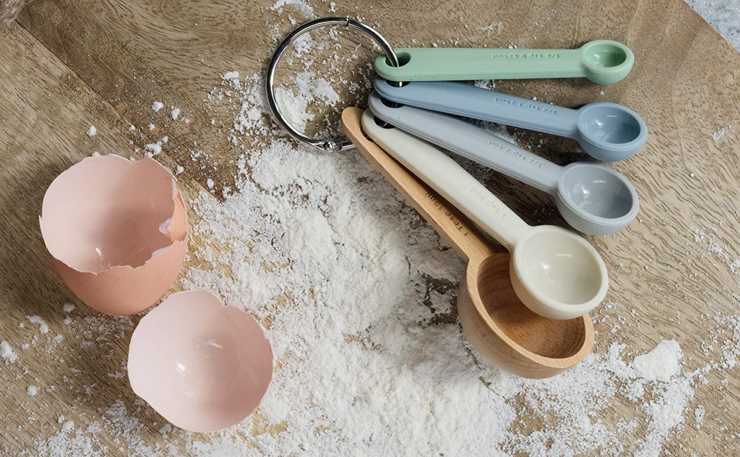 ZEAL Perfect Measure Silicone Measuring Spoons, Set of 5, Coastal Colors