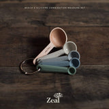 ZEAL Perfect Measure Silicone Measuring Spoons, Set of 5, Coastal Colors