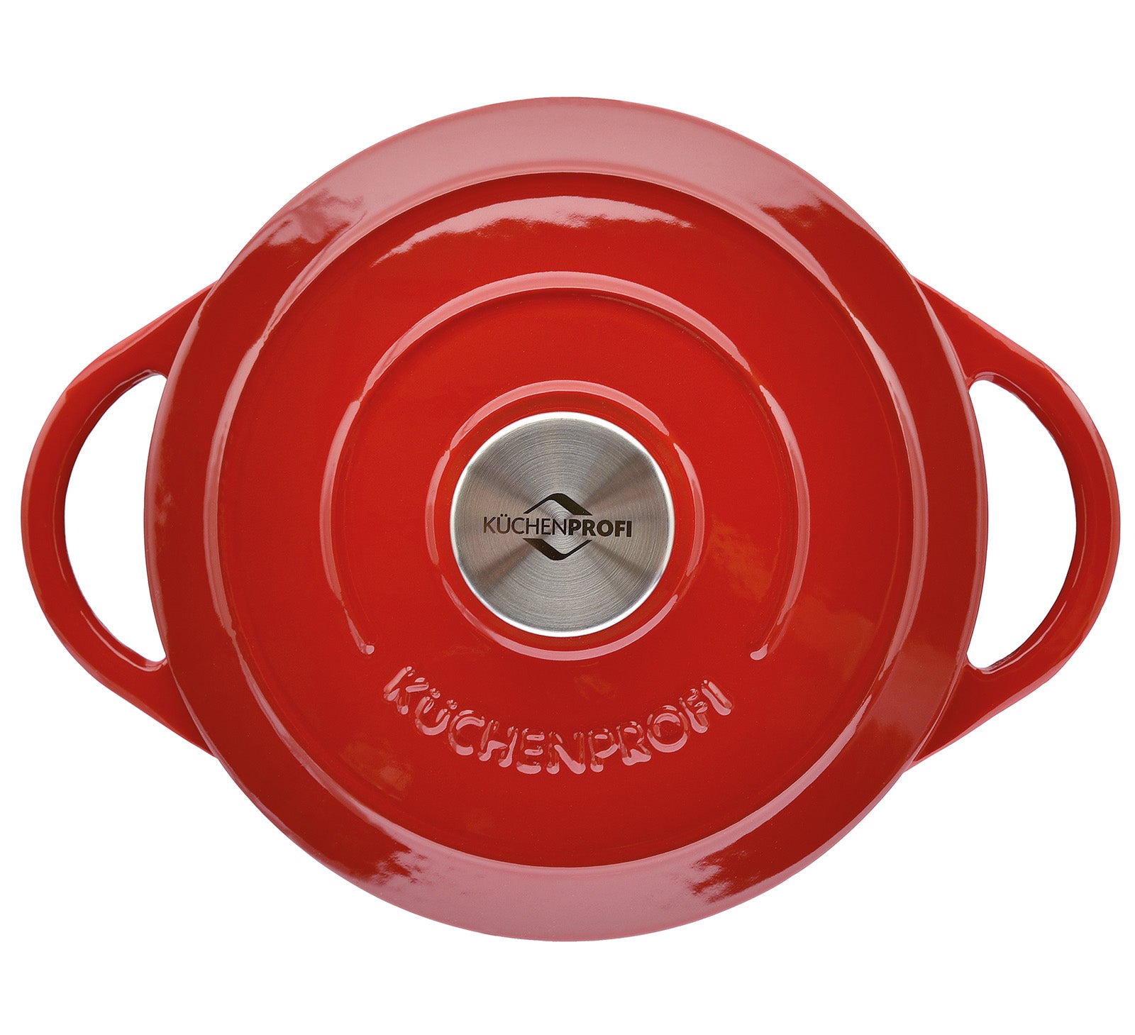 Kuchenprofi Provence Enameled Cast Iron Round Dutch Oven, 11" dia., 7 qt, Classic Red
