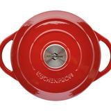 Kuchenprofi Provence Enameled Cast Iron Round Dutch Oven, 11" dia., 7 qt, Classic Red