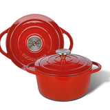 Kuchenprofi Provence Enameled Cast Iron Round Dutch Oven, 11" dia., 7 qt, Classic Red