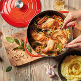 Kuchenprofi Provence Enameled Cast Iron Round Dutch Oven, 11" dia., 7 qt, Classic Red