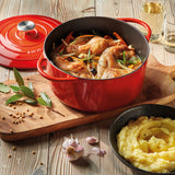 Kuchenprofi Provence Enameled Cast Iron Round Dutch Oven, 11" dia., 7 qt, Classic Red