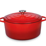 Kuchenprofi Provence Enameled Cast Iron Round Dutch Oven, 11" dia., 7 qt, Classic Red