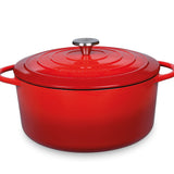 Kuchenprofi Provence Enameled Cast Iron Round Dutch Oven, 11" dia., 7 qt, Classic Red