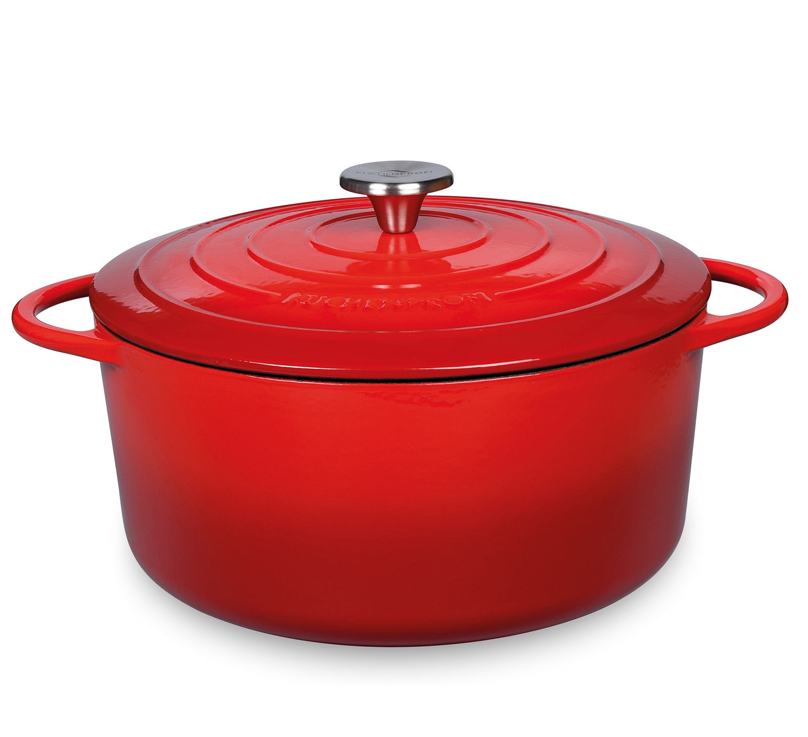Kuchenprofi Provence Enameled Cast Iron Round Dutch Oven, 11" dia., 7 qt, Classic Red