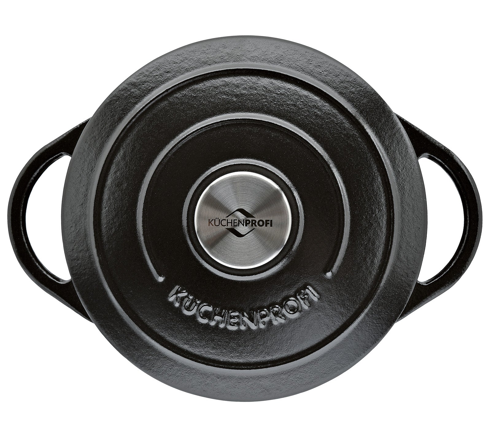 Kuchenprofi Provence Enameled Cast Iron Round Dutch Oven, 11" dia., 7 qt, Classic Black
