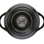 Kuchenprofi Provence Enameled Cast Iron Round Dutch Oven, 11" dia., 7 qt, Classic Black