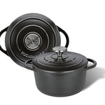Kuchenprofi Provence Enameled Cast Iron Round Dutch Oven, 11" dia., 7 qt, Classic Black