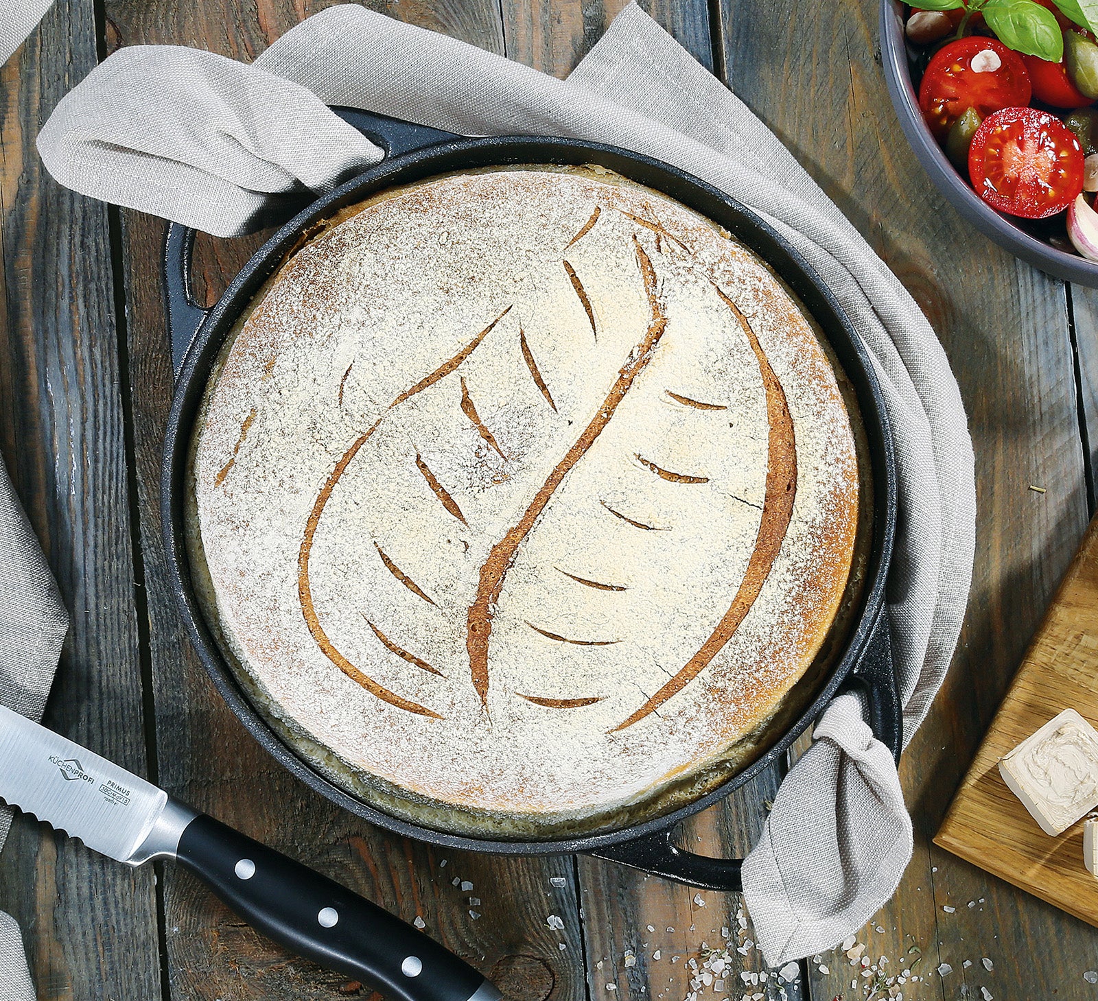 Kuchenprofi Provence Enameled Cast Iron Round Dutch Oven, 11" dia., 7 qt, Classic Black