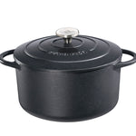 Kuchenprofi Provence Enameled Cast Iron Round Dutch Oven, 11" dia., 7 qt, Classic Black