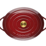 Kuchenprofi Provence Enameled Cast Iron Oval Dutch Oven, 13" L, 7.4 qt, Burgundy