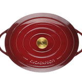 Kuchenprofi Provence Enameled Cast Iron Oval Dutch Oven, 13" L, 7.4 qt, Burgundy