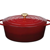 Kuchenprofi Provence Enameled Cast Iron Oval Dutch Oven, 13" L, 7.4 qt, Burgundy