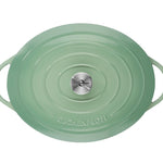 Kuchenprofi Provence Enameled Cast Iron Oval Dutch Oven, 13" L, 7.4 qt, Jade