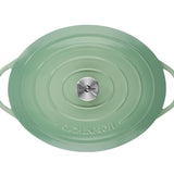 Kuchenprofi Provence Enameled Cast Iron Oval Dutch Oven, 13" L, 7.4 qt, Jade