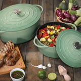 Kuchenprofi Provence Enameled Cast Iron Oval Dutch Oven, 13" L, 7.4 qt, Jade