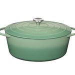 Kuchenprofi Provence Enameled Cast Iron Oval Dutch Oven, 13" L, 7.4 qt, Jade