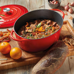 Kuchenprofi Provence Enameled Cast Iron Oval Dutch Oven, 13" L, 7.4 qt, Classic Red
