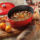 Kuchenprofi Provence Enameled Cast Iron Oval Dutch Oven, 13" L, 7.4 qt, Classic Red