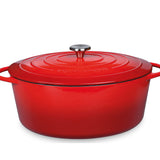 Kuchenprofi Provence Enameled Cast Iron Oval Dutch Oven, 13" L, 7.4 qt, Classic Red