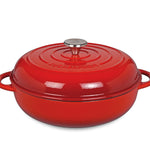 Kuchenprofi Provence Enameled Cast Iron Casserole, 11" dia., 4.1 qt, Classic Red