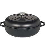 Kuchenprofi Provence Enameled Cast Iron Casserole, 11" dia., 4.1 qt, Classic Black