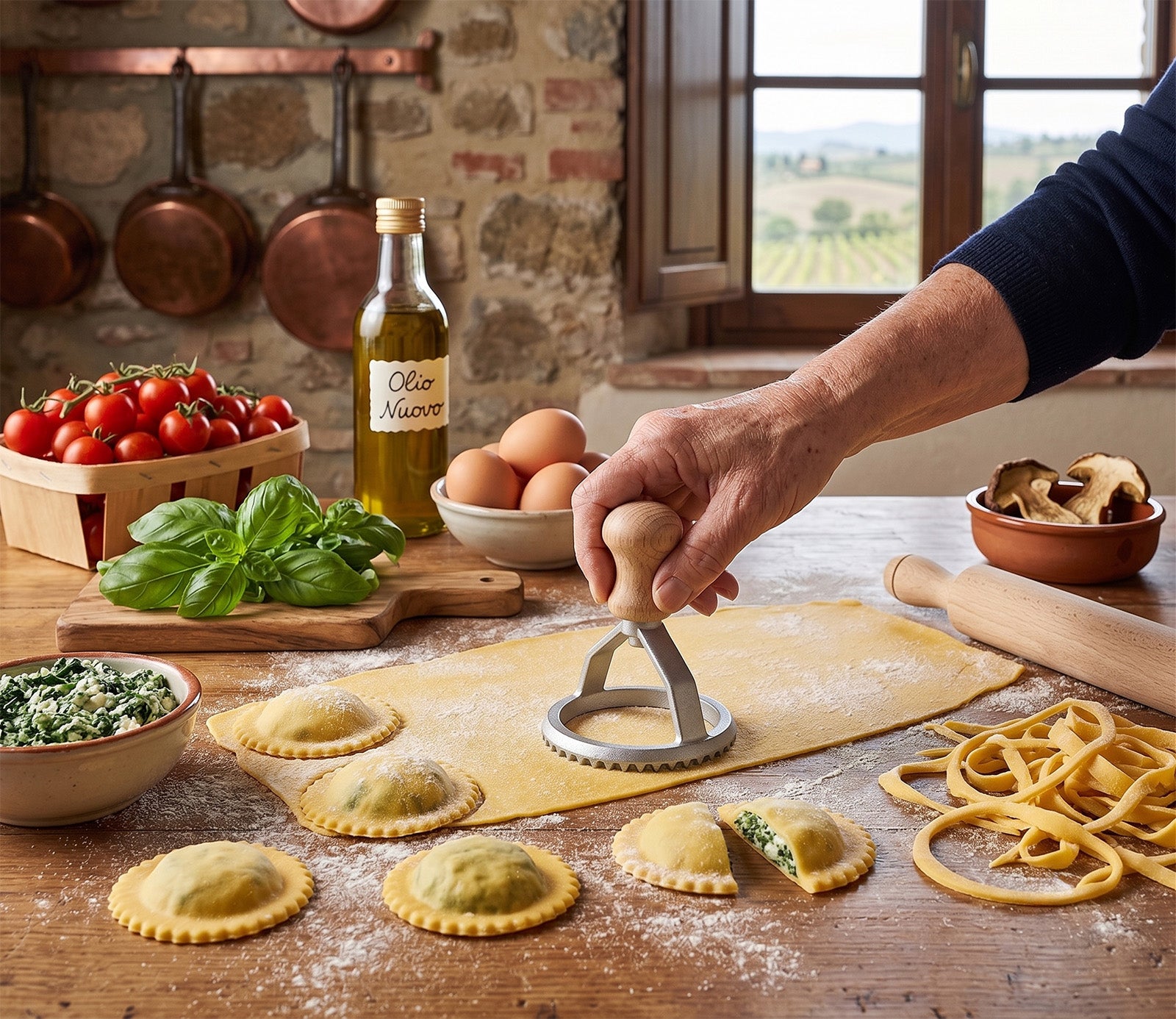 Küchenprofi Pasta Casa Round Ravioli Stamp, 3-Inch Diameter, Made in Italy