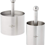 Kuchenprofi Stainless Steel 6-Piece Food Mold Forming Rings with Tamper/Pushers, Silver